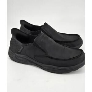 Skechers Motley Milo Slip On Relaxed Fit Arch Fit Black Sneakers Shoes Sz 12